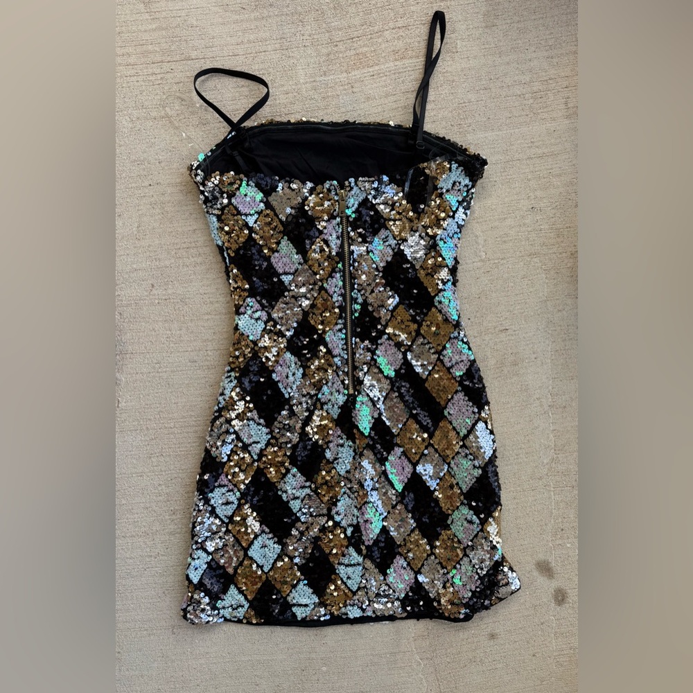 12th Tribe Diamond Sequin Strappy Dress, Size XS - Picture 4 of 4